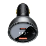 Baseus 140W Digital Display PD3.1 Dual U+C Fast Charging Car Charger with Cable - Image 5